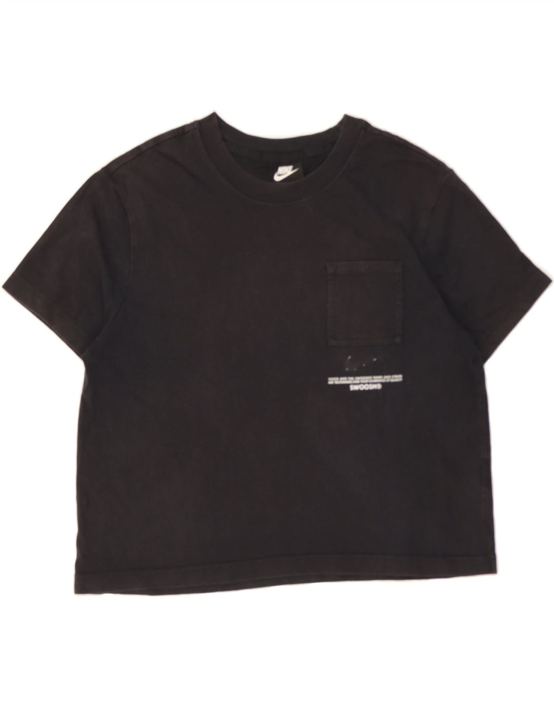 NIKE Womens Crop T-Shirt Top UK 14 Medium Black Cotton Vintage Nike and Second-Hand Nike from Messina Hembry 