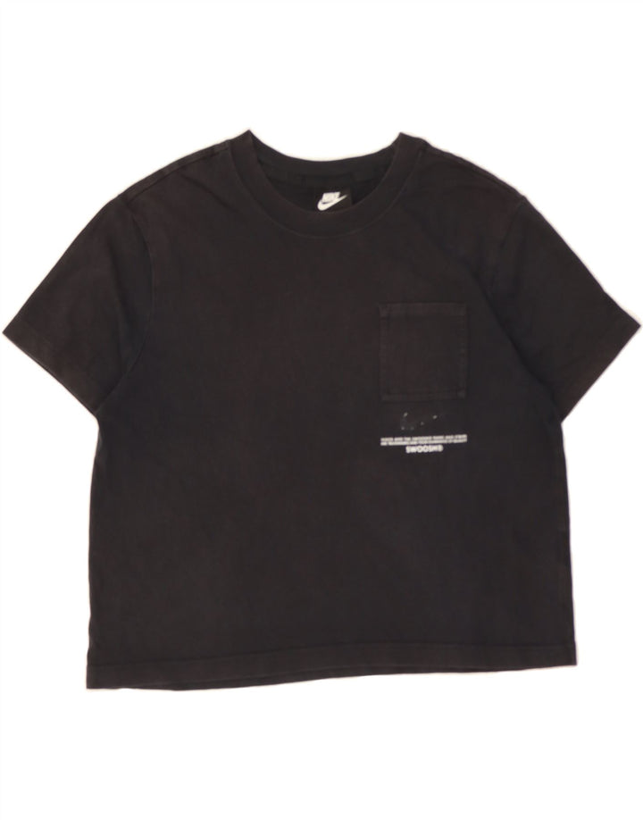 NIKE Womens Crop T-Shirt Top UK 14 Medium Black Cotton Vintage Nike and Second-Hand Nike from Messina Hembry 