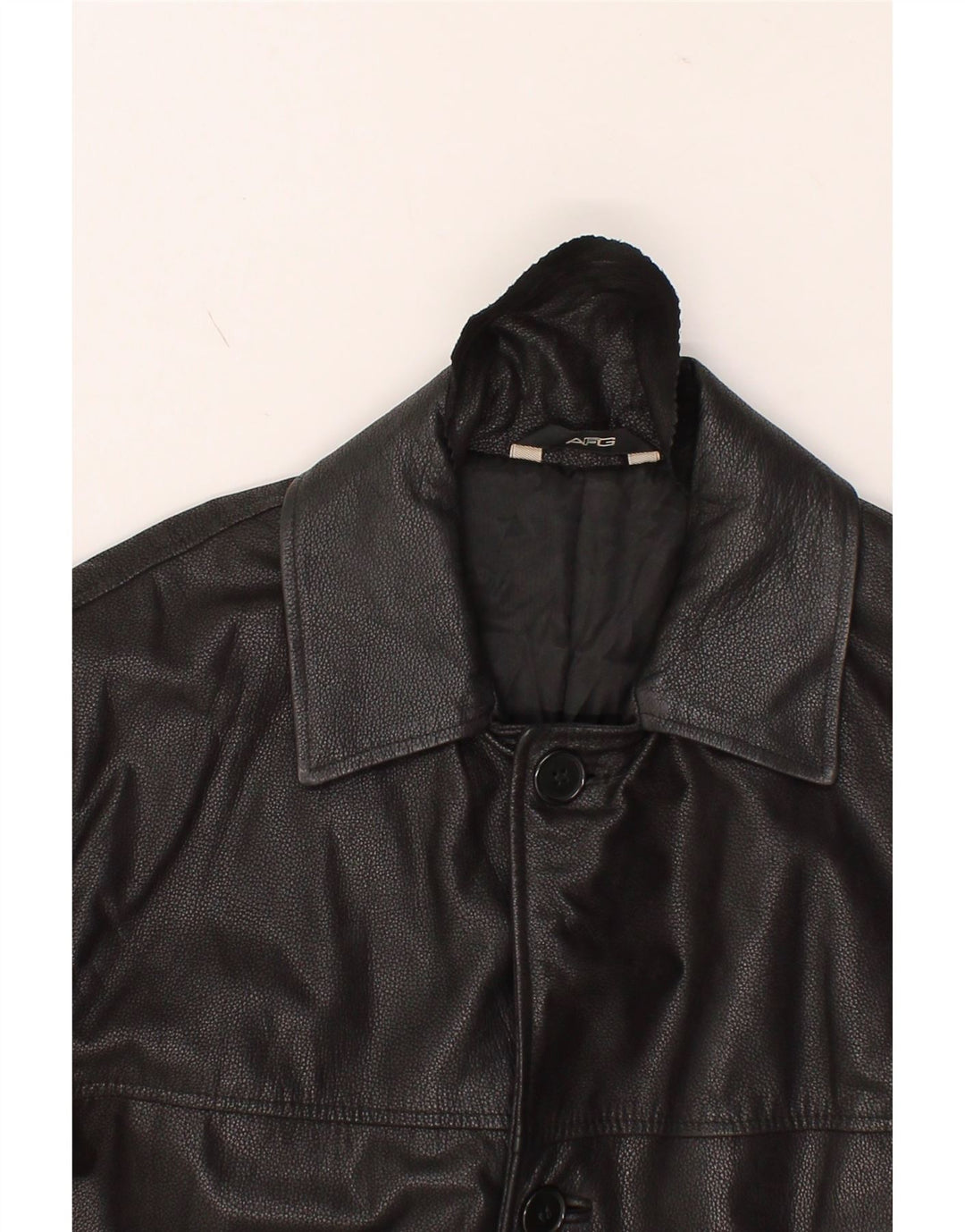 AFG Mens Leather Coat EU 48 Medium Black Leather Vintage AFG and Second-Hand AFG from Messina Hembry 