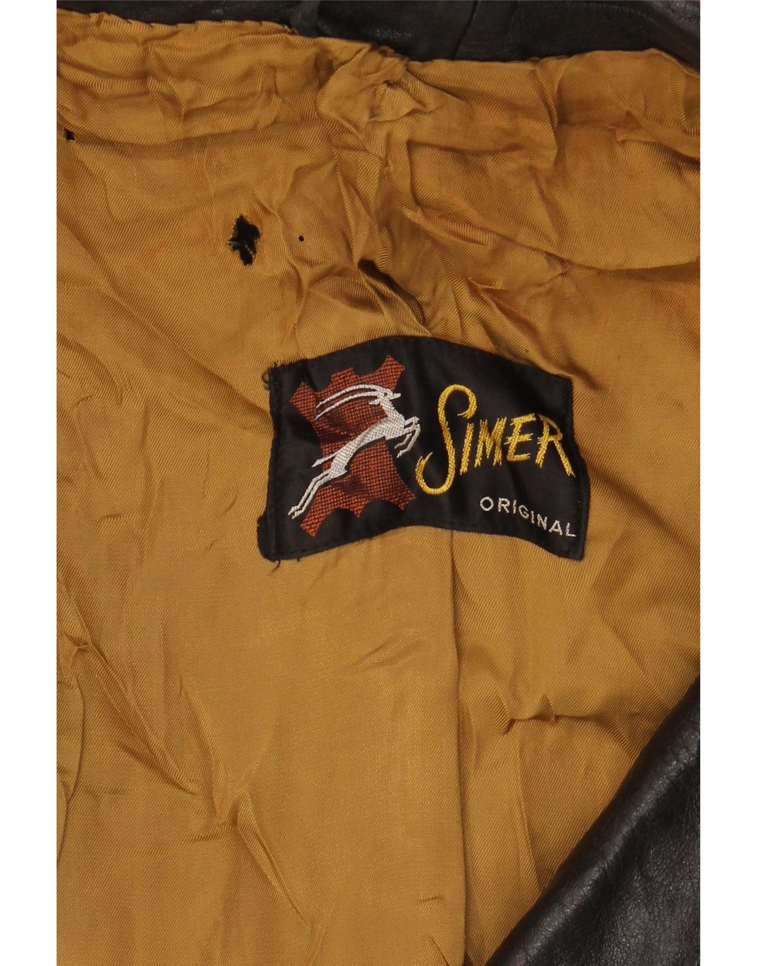 VINTAGE Dobbeltradet læderjakke til kvinder UK 12 Medium Sort