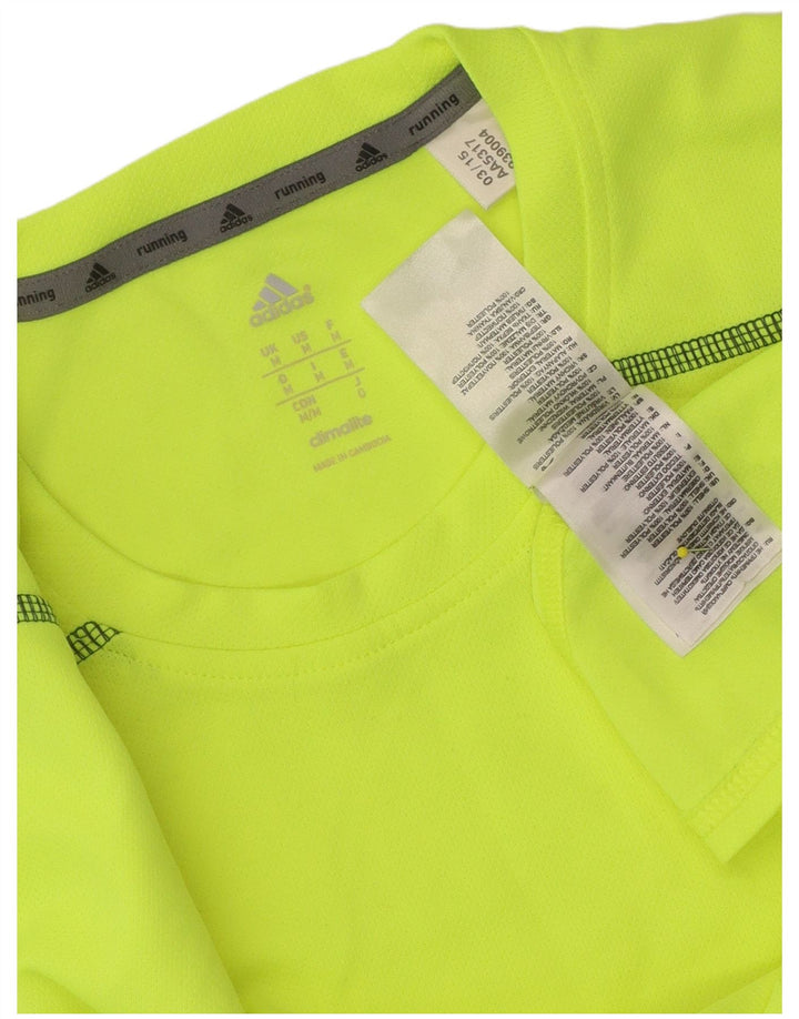 Adidas Herre Climalite T-Shirt Top Medium Gul Polyester