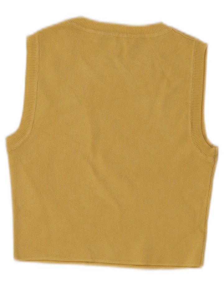 Zara Womens Crop Vest Top UK 14 Medium Yellow
