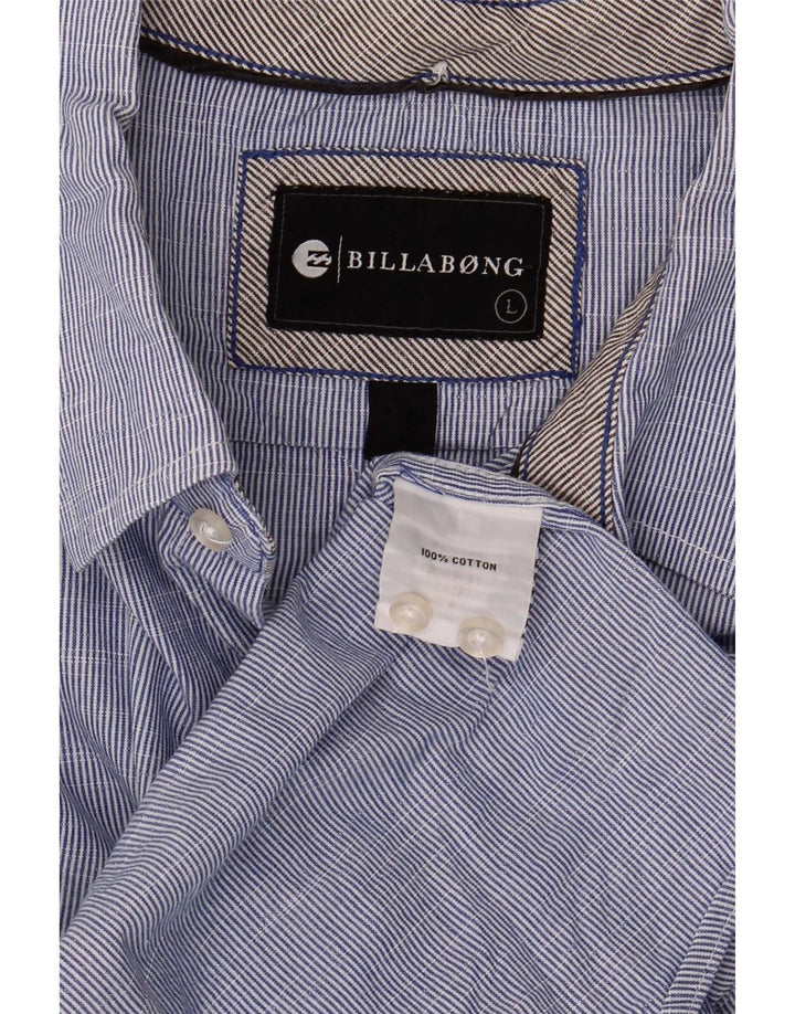 Billabong herre grafisk skjorte stor blå nålestribet bomuld