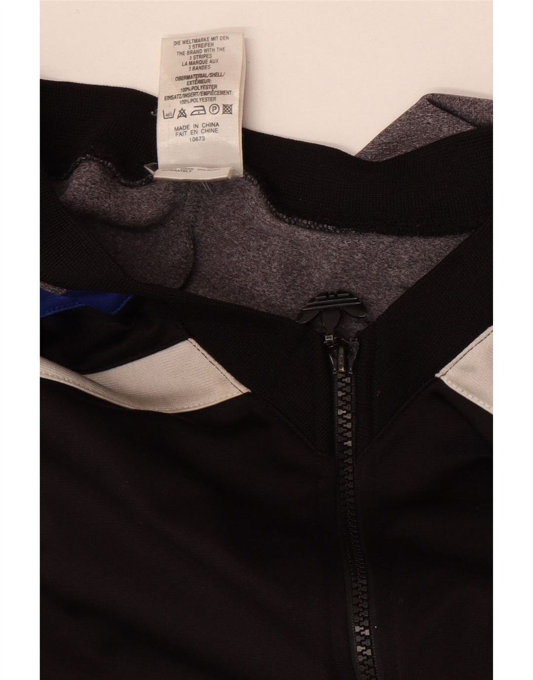 Adidas Herre grafisk træningsdragt Topjakke UK 40/42 Medium Sort Colourblock