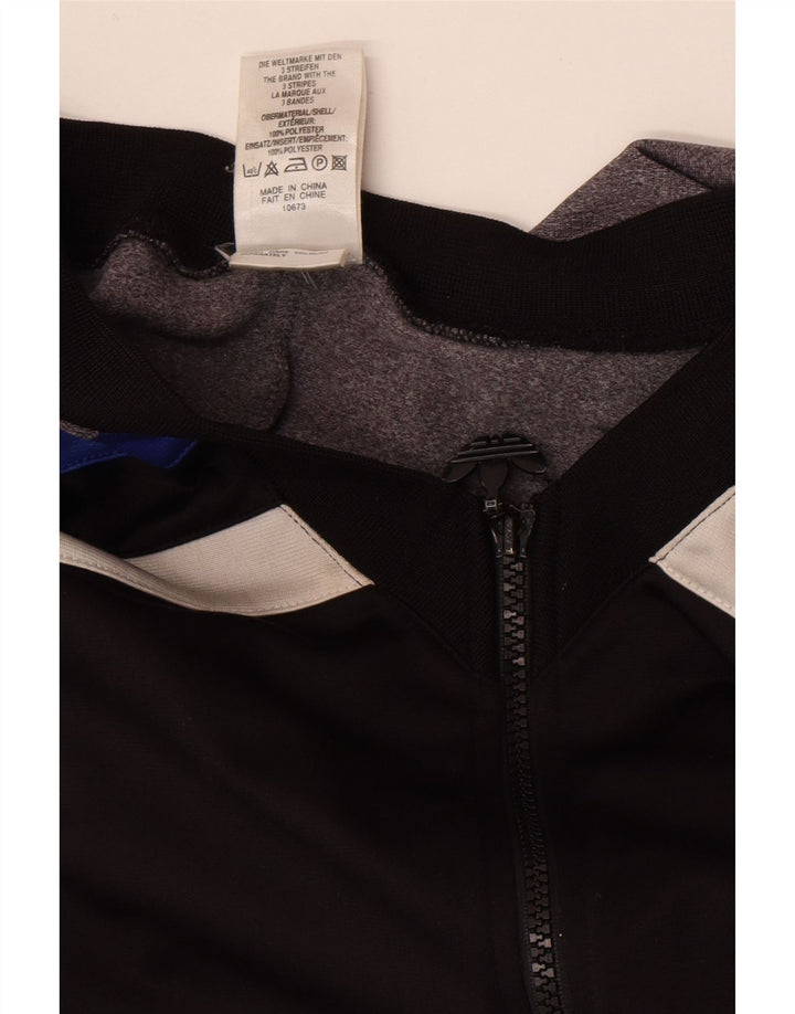 Adidas Herre grafisk træningsdragt Topjakke UK 40/42 Medium Sort Colourblock