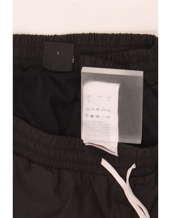 Hugo Boss Grafiske badeshorts til mænd, store sorte polyester