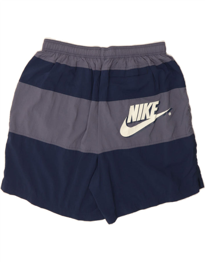 NIKE Mens Swimming Shorts 2XL Blue Striped Nylon Vintage Nike and Second-Hand Nike from Messina Hembry 