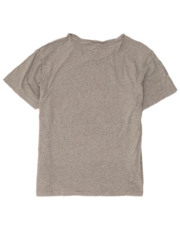 Polo Ralph Lauren Dame Grafisk T-Shirt Top UK 16 Stor Grå Bomuld