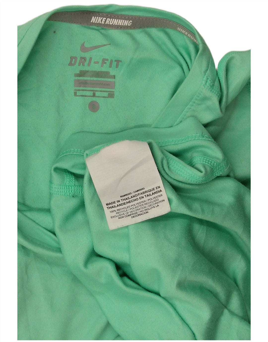 NIKE Dame Dri Fit T-Shirt Top UK 10 Lille grøn polyester