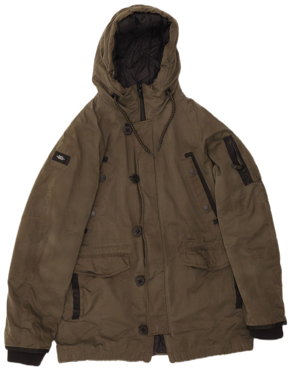 Superdry Parkajakke med hætte til mænd UK 38 Medium Khaki