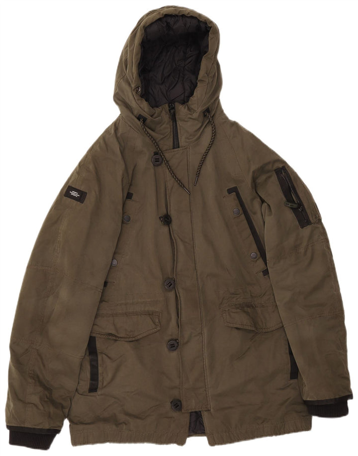 Superdry Parkajakke med hætte til mænd UK 38 Medium Khaki