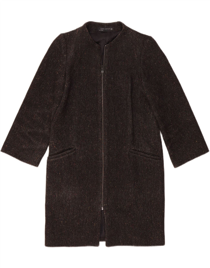 Zara Dame Loose Fit Overfrakke UK 6 XS Grå sildeben