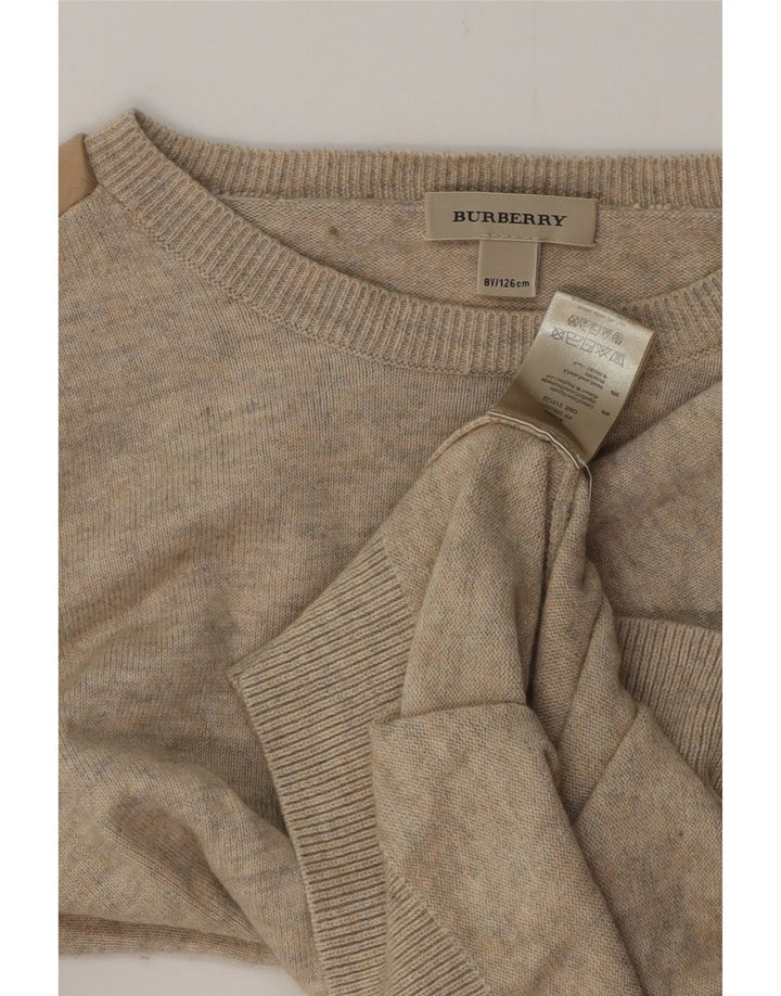 BURBERRY piger bådhals sweater 7-8 år Beige bomuld