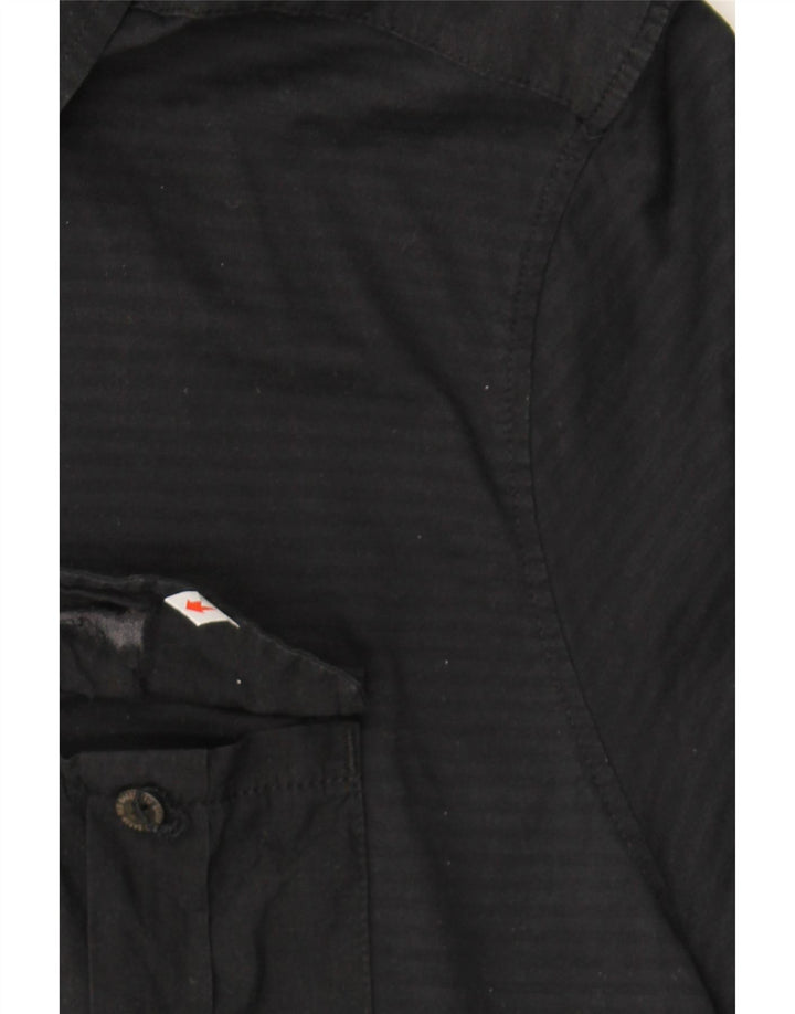 TED BAKER Mens Polo Shirt Size 5 XL Black Pinstripe Cotton Vintage Ted Baker and Second-Hand Ted Baker from Messina Hembry 