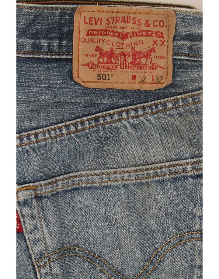 Levi's Herre 501 lige jeans W32 L32 blå bomuld