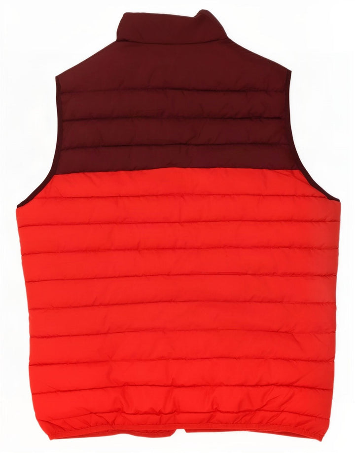 Jack & Jones Polstret Gilet UK 36 Small Red Colourblock Polyester