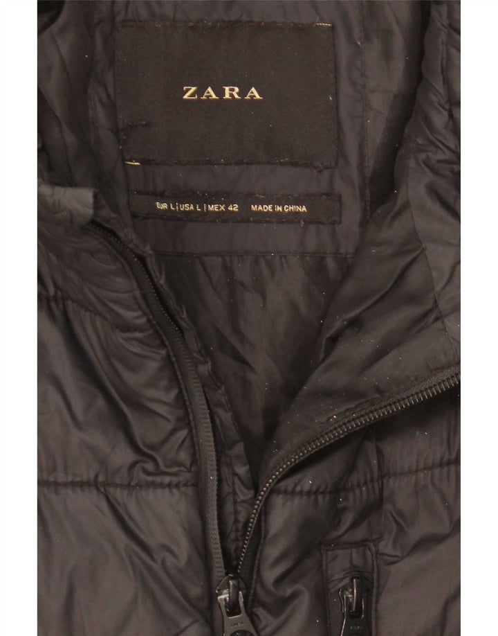 Zara Polstret Herrejakke UK 40 Stor Sort Polyamid