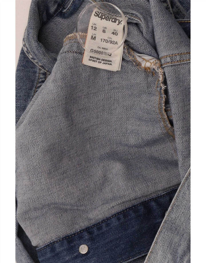 Superdry denimjakke til kvinder UK 12 Medium Blue Cotton