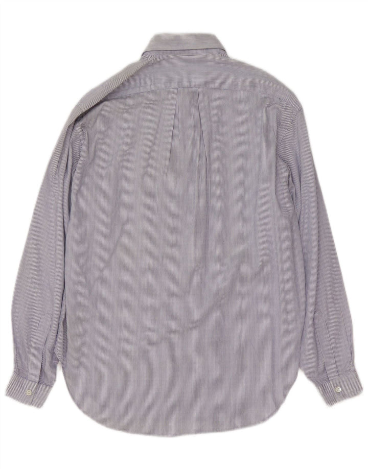 Vintage dameskjorte UK 14 Medium Blue Pinstripe Cotton
