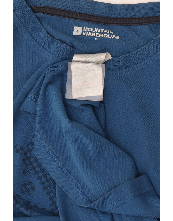 Mountain Warehouse Herre grafisk T-shirt top lille blå bomuld