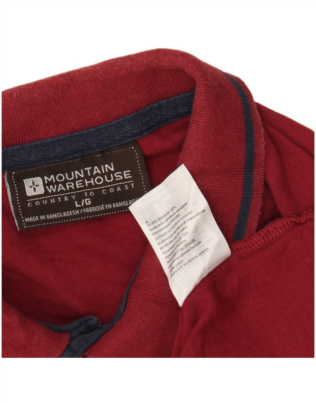 MOUNTAIN WAREHOUSE Herre poloshirt Stor rød bomuld