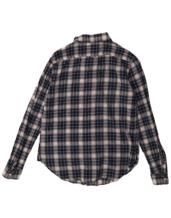 Massimo Dutti Womens Loose Fit Shirt EU 36 Small Blue Plaid Cotton
