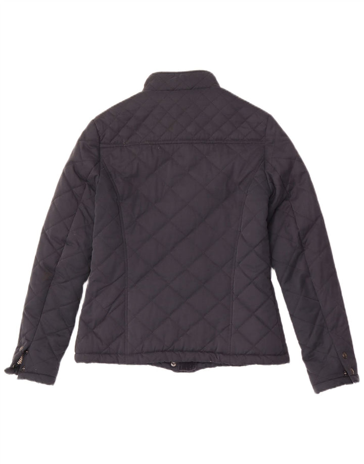 Fat Face Dame Quilted Jacket UK 8 Small Navy Blue Polyester