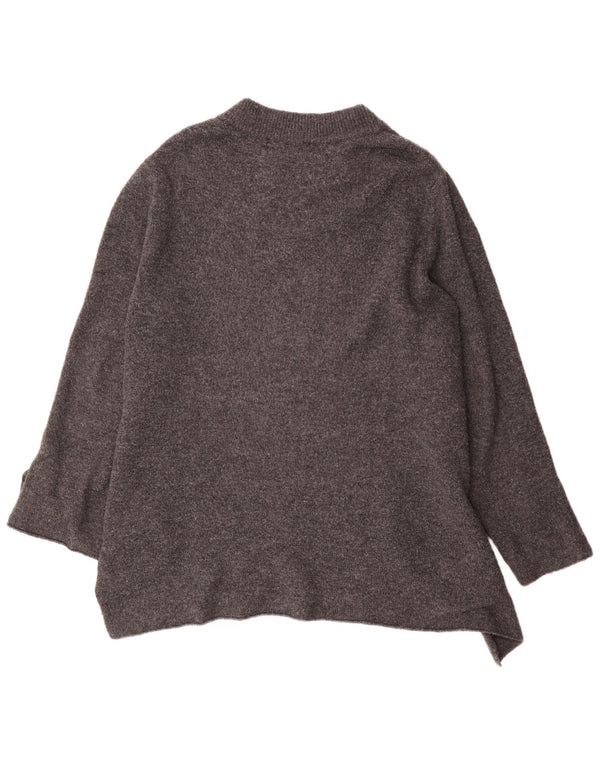 Zara Dame Oversized Longline Crew Neck Jumper Sweater UK 10 Small Grey