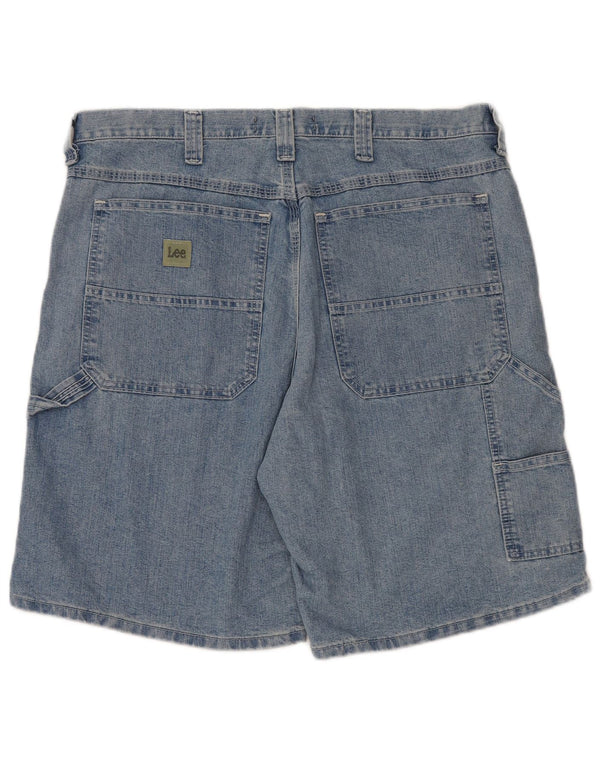 LEE Herre Kansas Cargo Denim Shorts W36 Large Blue Cotton