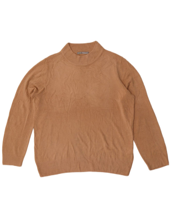 Marks & Spencer Dame Turtle Neck Jumper Sweater UK 16 Large Brown