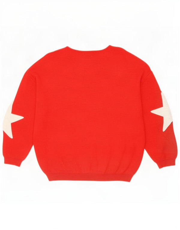 Zara Piger Loose Fit Boat Neck Jumper Sweater 9-10 År Rød