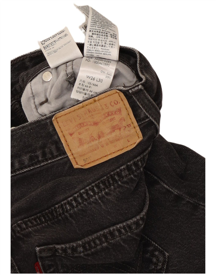 Levi's Dame 501 Straight Jeans W26 L28 Sort Bomuld