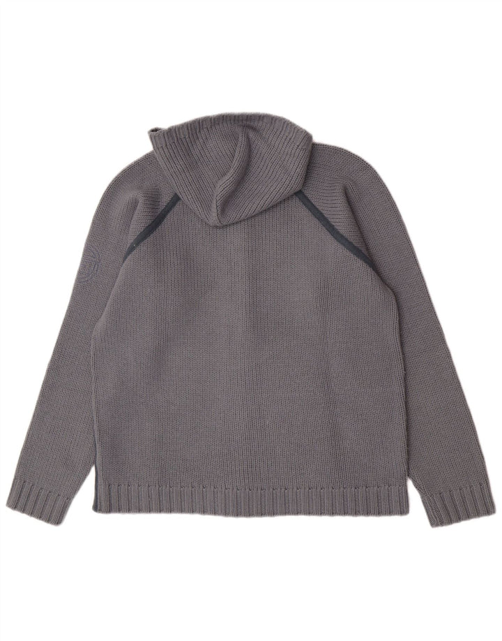 Gas Herre hætte cardigan sweater Stor grå uld