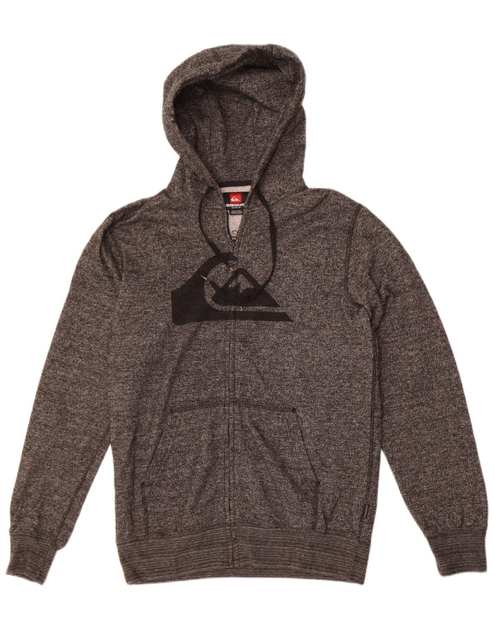 Quiksilver Herre grafisk hættetrøje med lynlås mellemgrå polyester