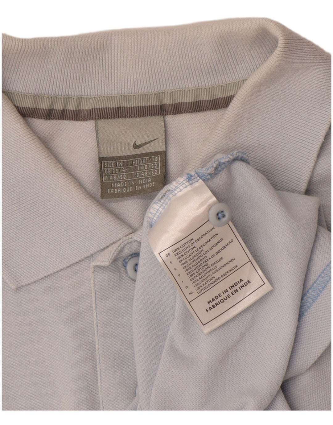 Nike Polo skjorte til mænd UK 39/41 Medium Blue Bomuld