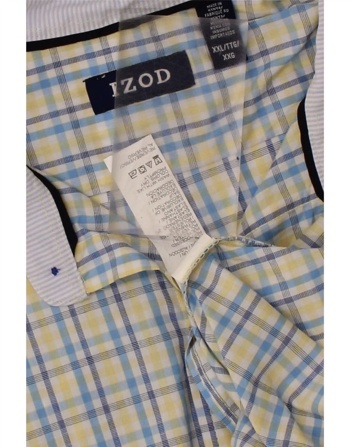 IZOD Mens Big & Tall Shirt 2XL Yellow Check Cotton Vintage Izod and Second-Hand Izod from Messina Hembry 