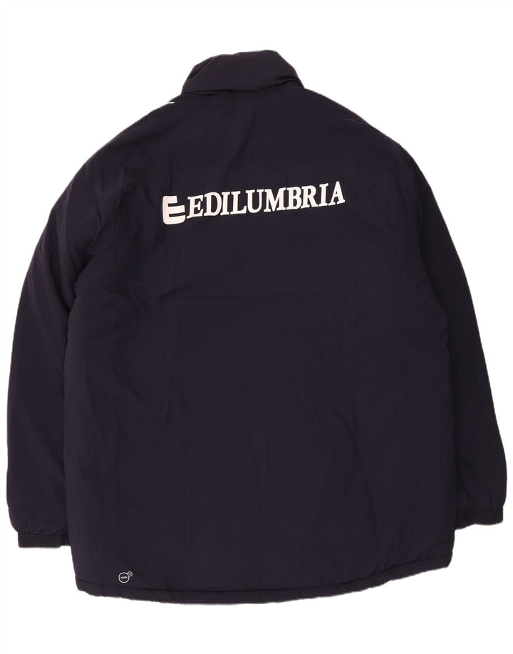 Puma Herre Graphic Windbreaker Jacket UK 42 XL Navy Blue Polyester