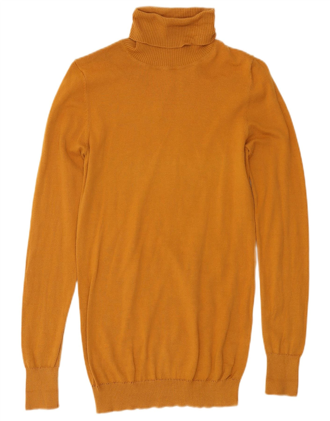 Benetton Dame Rullehals Sweater UK 8 Lille Gul