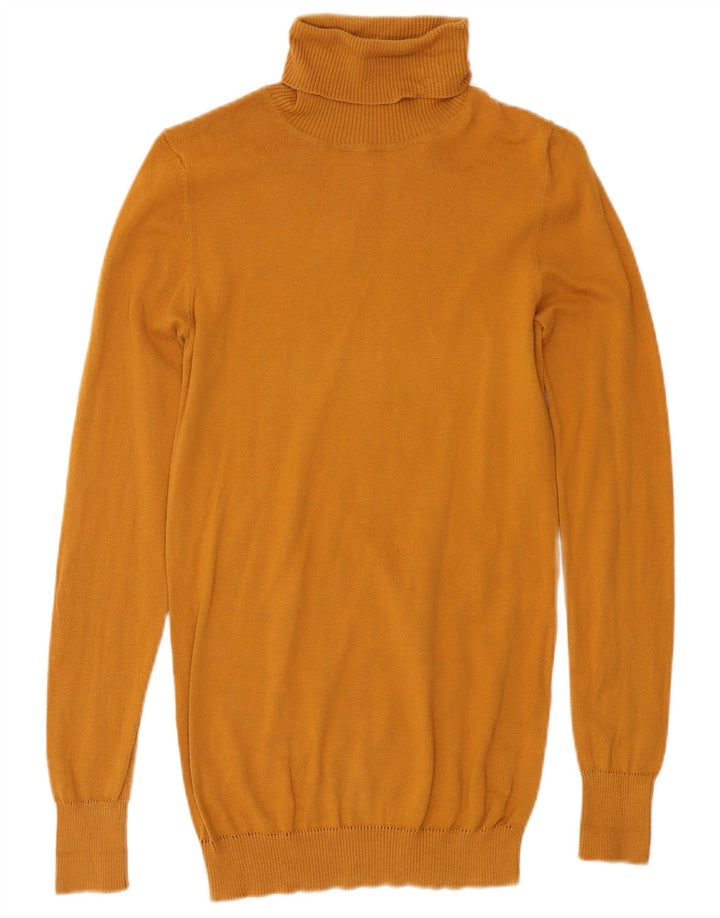 Benetton Dame Rullehals Sweater UK 8 Lille Gul