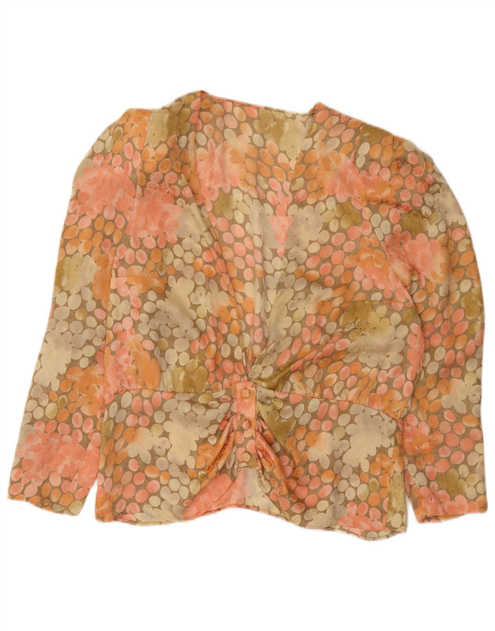 Vintage Dame Shirt Bluse UK 16 Large Multicolored Spotted
