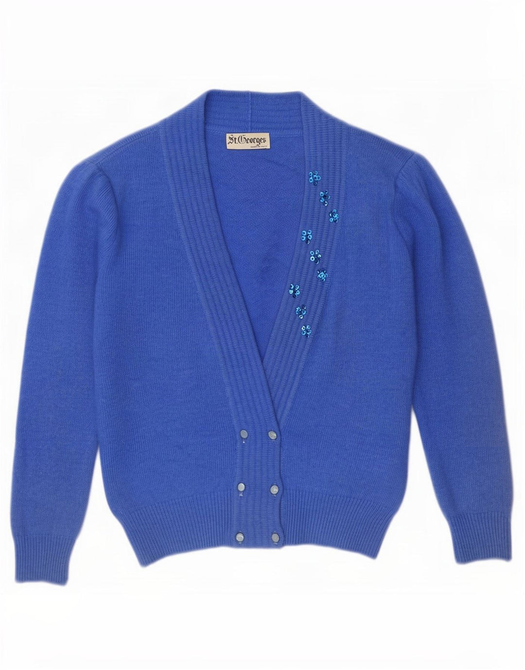 St. Georges oversized cardigan sweater til kvinder US 4 Lille blå