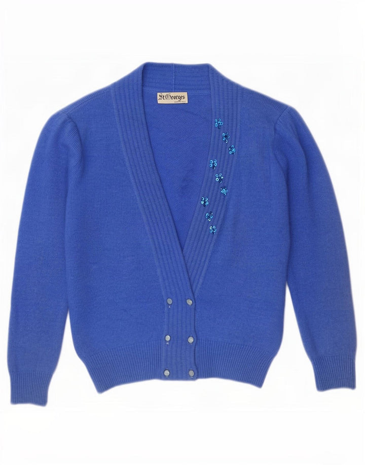 St. Georges oversized cardigan sweater til kvinder US 4 Lille blå