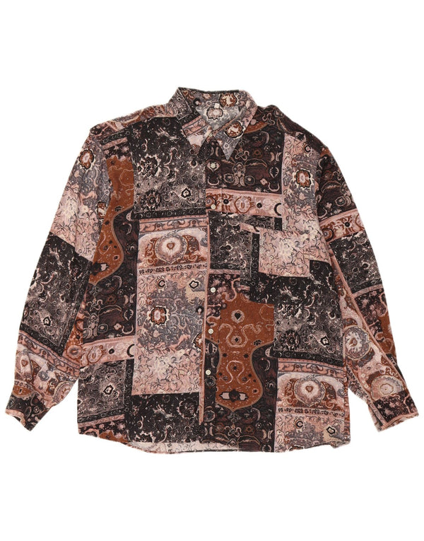 Vintage herreskjorte medium flerfarvet patchwork