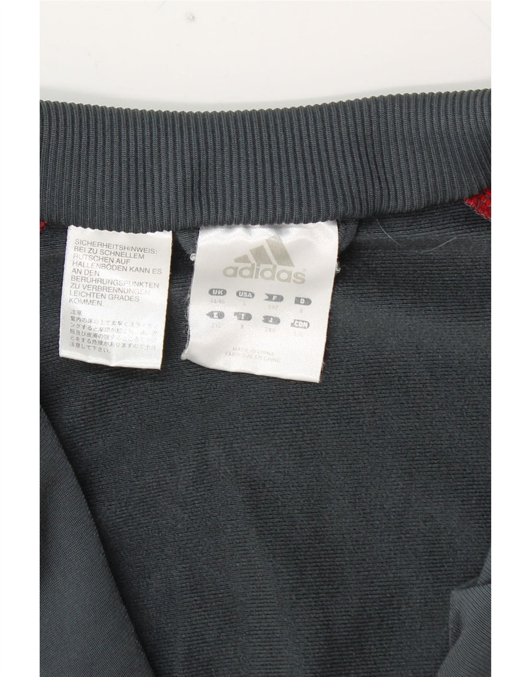 ADIDAS Træningsdragt til mænd, topjakke UK 44/46, stor grå farveblok polyester