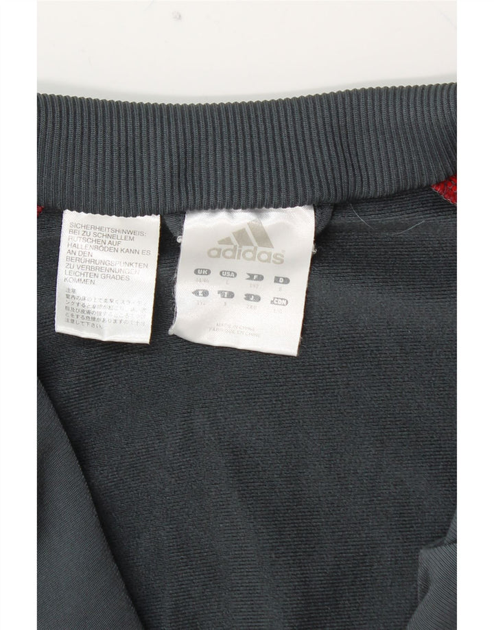 ADIDAS Træningsdragt til mænd, topjakke UK 44/46, stor grå farveblok polyester