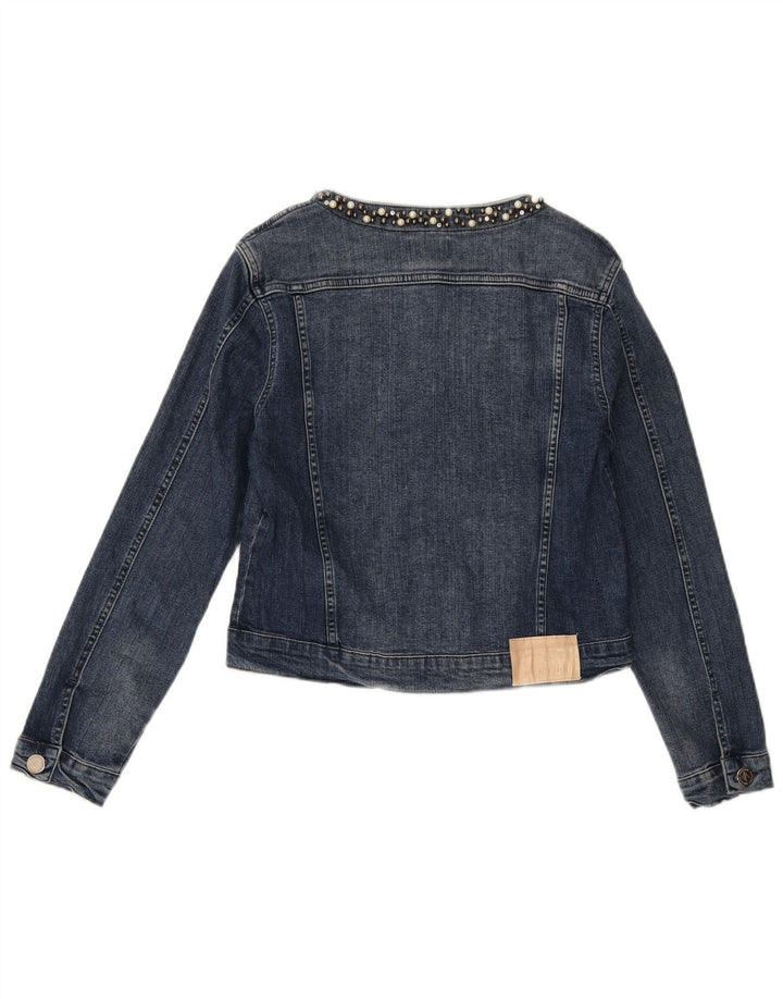 VINTAGE Womens Denim Jacket UK 18 XL Blue Cotton