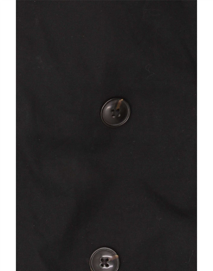 Gap Dame Dobbeltradet Trench Coat UK 14 Medium Sort Bomuld