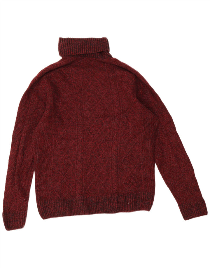 Lacoste Herre Rullehalstrøjetrøje Størrelse 5 Stor Burgundy Uld