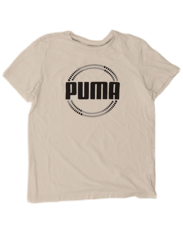 Puma drenge grafisk t-shirt top 13-14 år hvid bomuld