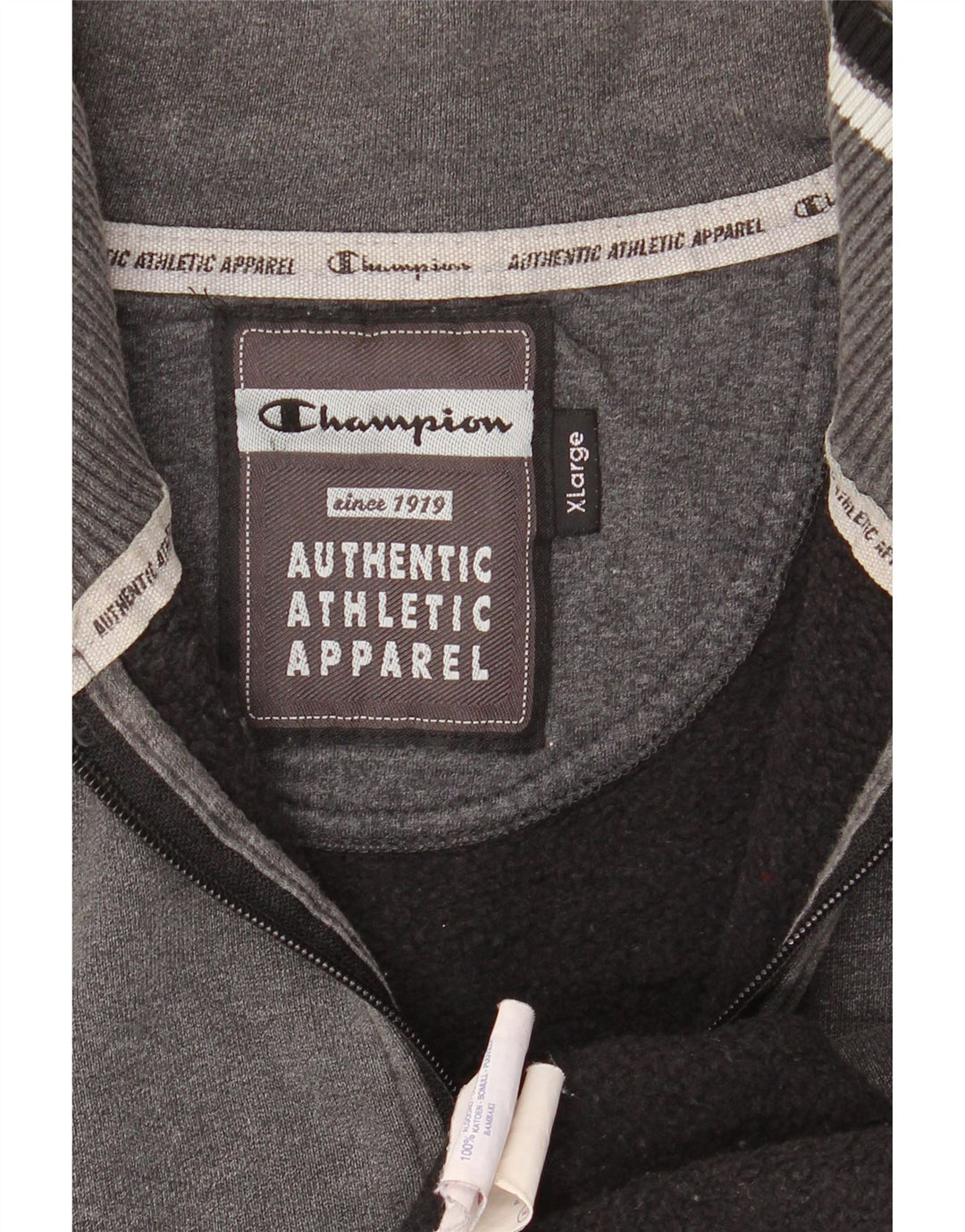 CHAMPION Sweatshirt med lynlås til mænd XL Grå bomuld